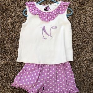 Monogrammed N short set